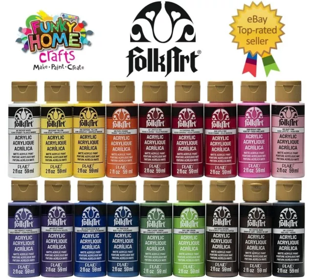 FolkArt MATTE Acrylfarbe 2oz 59ml Flaschen - Qualitätsacrylfarbe von PLAID