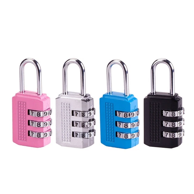 Blocco Armadietto Bagaglio Codificato Password 3 Lucchetto con Combinazione,