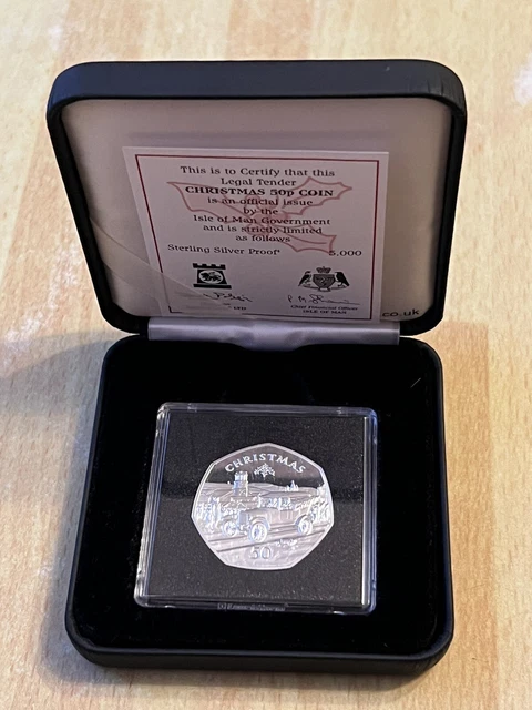 Isle of Man Christmas Silver Proof 50p Coin ✨1983 Ford Model T ✨ Black Coin Case