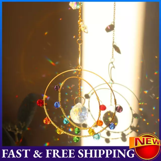 Crystal Star Moon Hanging Metal Pendant Home Lighting Accessory Wind Chimes