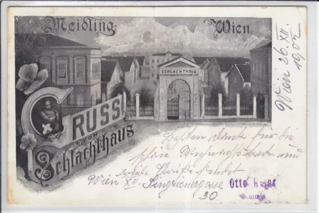 AK Wien XII, Meidling, Schlachthaus, 1902