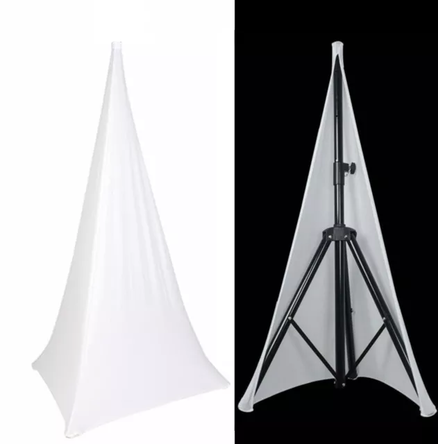 2 Pack White Double Sided Stretch DJ Tripod Speaker Stand Scrim Cover