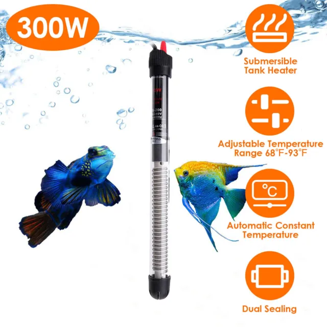 300W Large Aquarium Water Heater For 100 Gallon Fish Tank With Suction Cups