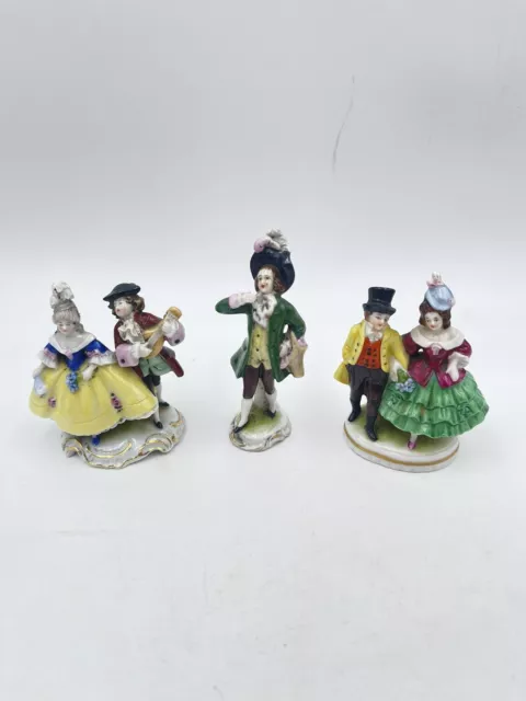 Groupe sujet personnages figurine couple en porcelaine de Saxe Allemagne