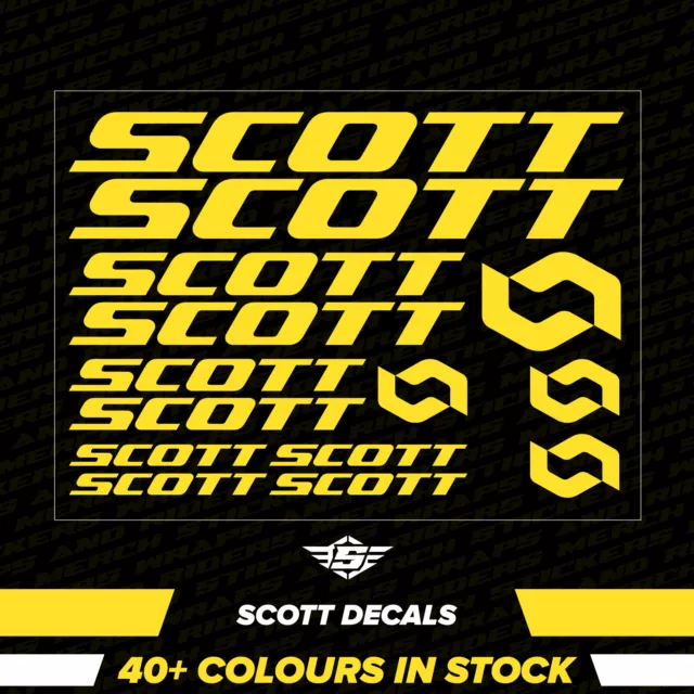 14PC SCOTT Vinyl Decals Stickers 40+colours - cycling MTB BMX road bike frame