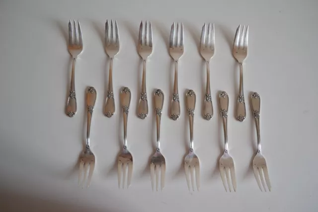 12 Fourchettes A Dessert Metal Argente Orfevre Frionnet Francois Louis Xv
