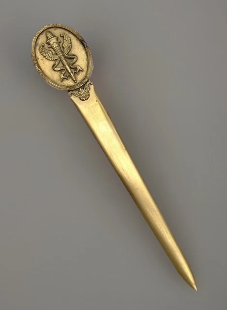 COUPE PAPIER OU Ouvre Lettre En Bronze Ouvrage Ajoure Napoleon Iii Xix