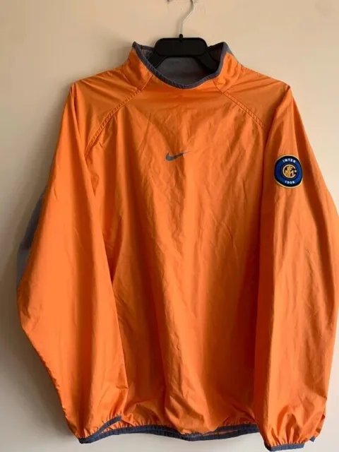 Internazionale Inter Milan Training football Jacket 1990's Nike Men XL Orange