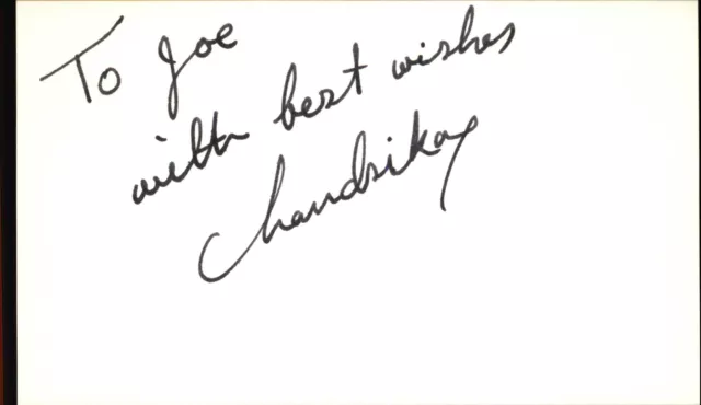 Chandrika Actress Signed 3" x 5" Index Card