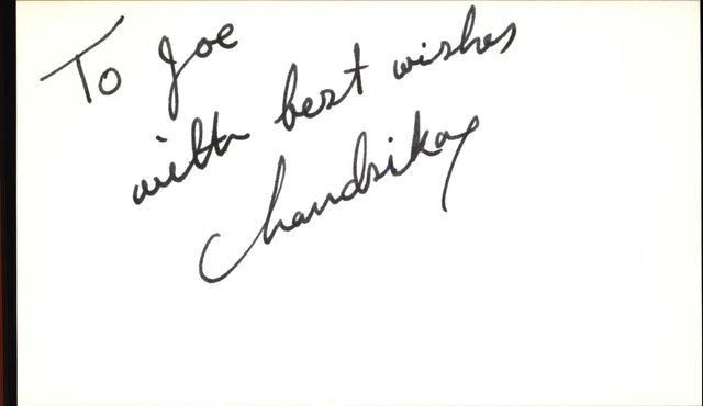 Chandrika Actress Signed 3" x 5" Index Card