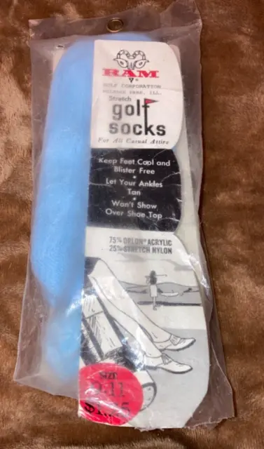 Vintage Ram Plush ORLON Socks Golf Ankle Full Cushion Foot Women’s 9-11 Pom Pom.