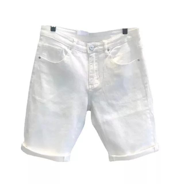 Men Shorts Zipper Pockets Pure Color Straight Shorts Retro