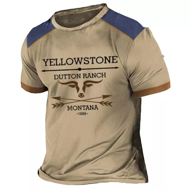 Vintage T-Shirt für Männer Yellowstone National Park Druck T-Shirts übergroße Ku