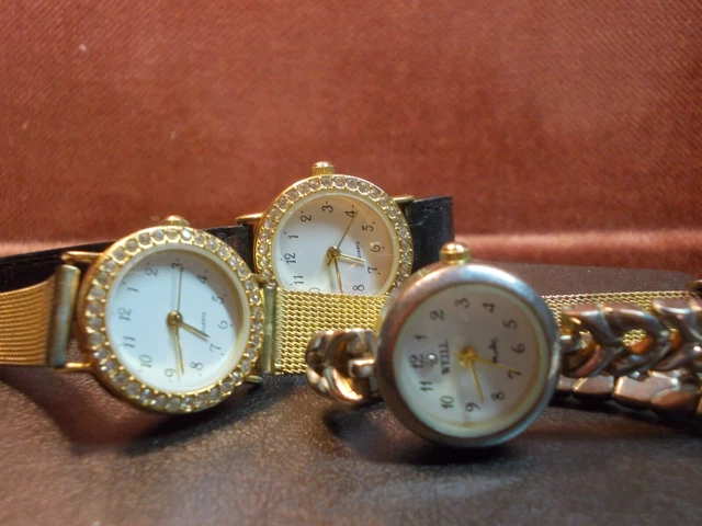 Montre Femme Vintage Damart - Cadran Doré, Bracelet Deux Pièces Doré, Mouvement Quartz - Occasion