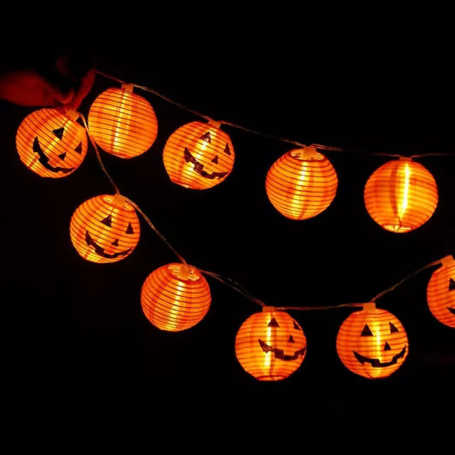 Lampada luce a forma di zucca di Halloween 10 LED corde oggetti di scena decorazione casa festa SD