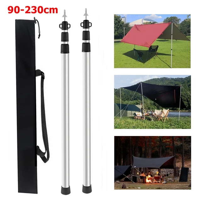 2X TELESKOP ZELTSTANGEN Tarpstange Stange Alu Aufstellstangen