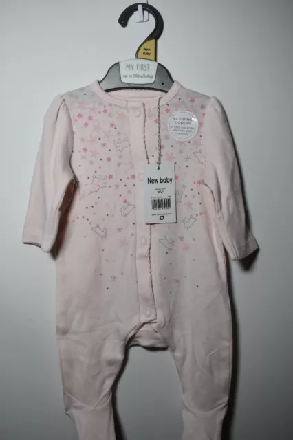 Mothercare My First Babygro Baby Grow Little Bunny Cute 'New Baby' 7.5lbs 3.4kg