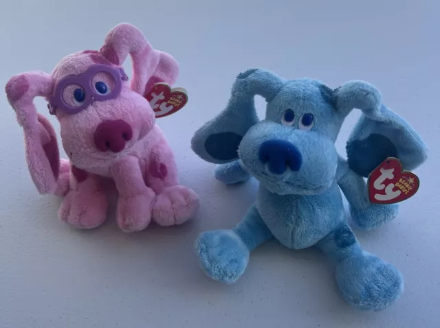 Blues Clues Ty Beanie Babies 2011 BLUE & MAGENTA 6" Plush NWT