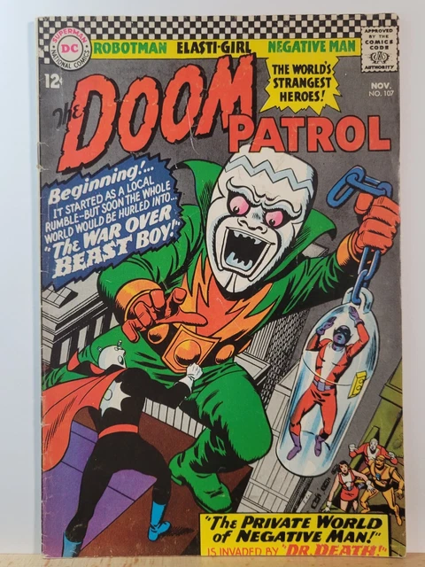 Doom Patrol #107 (Vg) 1966 "The War Over Beast Boy!" Silver Age Dc Comics