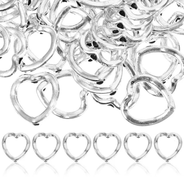 100 Pcs Heart Pendant Charm Dangle Beading Hoop Jewelry Making Charms Bracelet