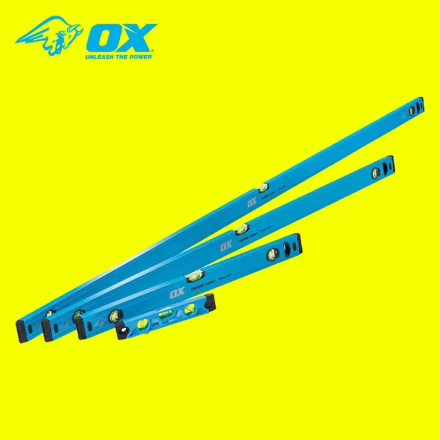 OX Tools OX-T500404 Trade Spirit Level 230mm Torpedo 600mm 1200mm 1800mm Set 4pc