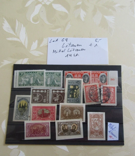 Briefmarken Lot 69 Litauen und Mittel-Litauen, 14 Marken