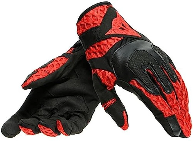 (Tg. Xl) Dainese Air-Maze Unisex Gloves Black Red Xl - Nuovo