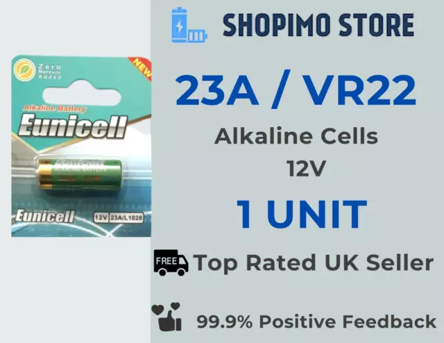 1 x VR22 GP-23A 23A CA23 12v Batteries Doorbell Chime Alkaline Eunicell Battery