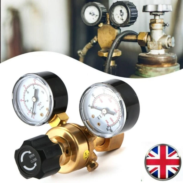 MIG TIG FLOW Meter Regulator Argon/CO2 Welding Regulator Dual Gauge Gas