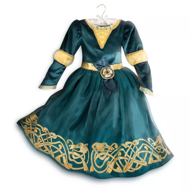 Disney Merida Kids Costume Brave Girls Long Sleeve Gown Fancy Dress - 9-10 Years