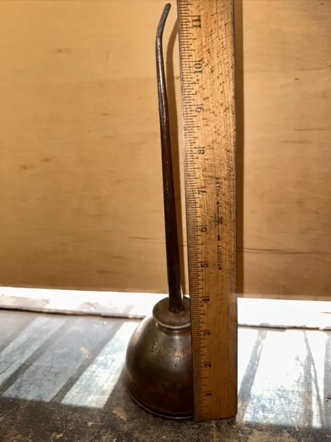 Vintage Eagle Oiler thumb Pump Oil Can  Mechanics Tool long reach!