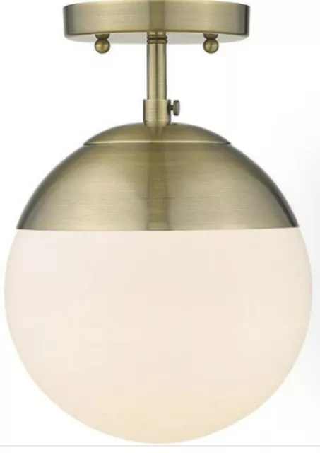 Dixon 1 Light 8 inch Brushed Brass Semi-flush Ceiling Light Fixture