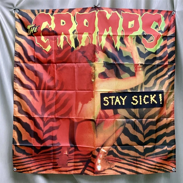The Cramps Flag Stay Sick Tapestry Album Cover Banner 4x4 ft Art Fabric Poster The Cramps Flag Stay Sick Tapestry Album Cover Banner 4x4 ft Art Fabric Poster
