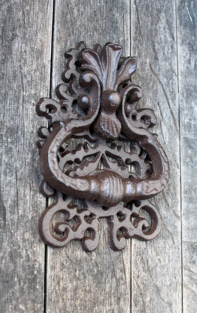 Aldaba de Puerta Estilo Antiguo Hierro Fundido Marrón Nostalgia Casa Campo 2