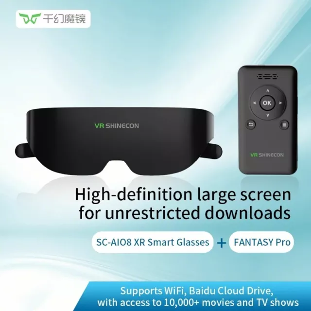 Gafas inteligentes VR Shinecon SC-AI08 Pro, AR XR 3D VR todo en uno gafas 3D Android 3