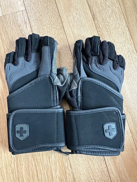 Harbinger Unisex Black Pro Wrist Wrap Weight Lifting Gloves, Small