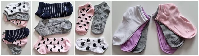 12 PAAR MÄDCHEN  MIX SOCKEN Sneakers STRÜMPFE Füßlinge  Größe  23/26-35/38