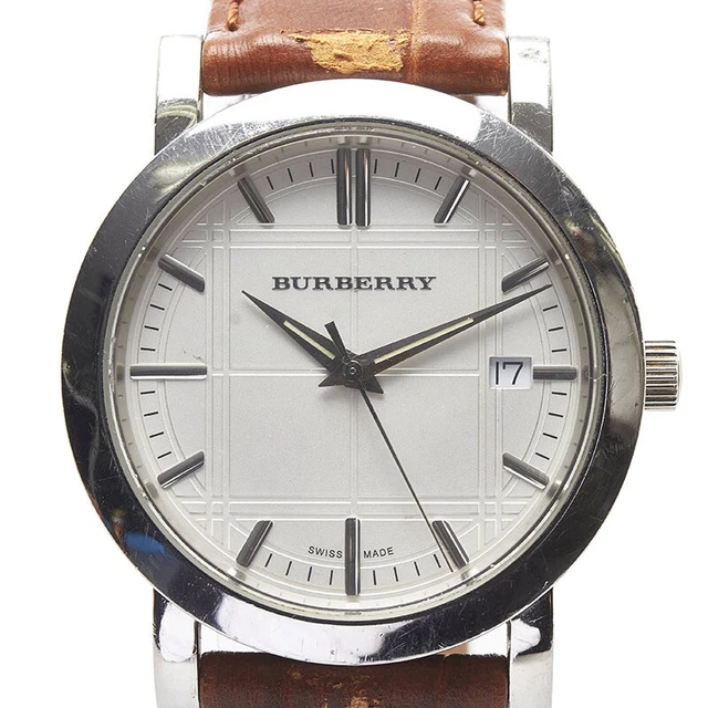 Burberry Belt Watch Quartz White Dial Stainless Steel Leather Men s BURBERRY