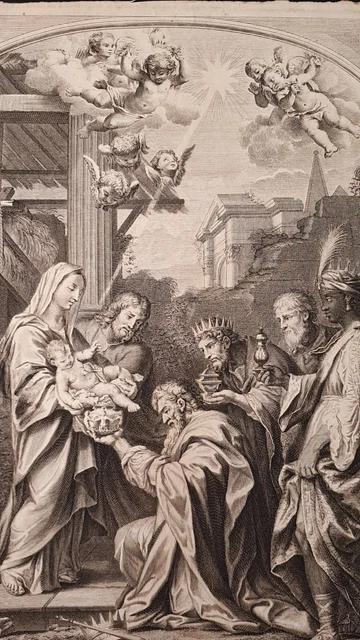 Gravure Ancienne XIXe Religieuse - Jésus Apparaissant à Marie (Broen Sculp)