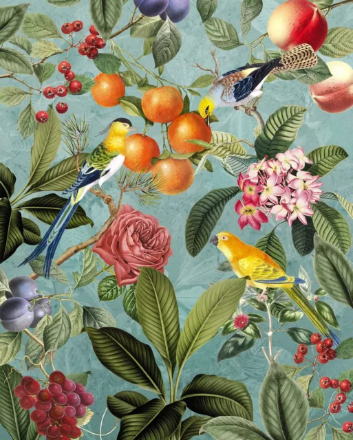 Fototapete KOMAR, Le Jardin, Birds and Berries, 4 Teile, BxH 200 x 250 cm