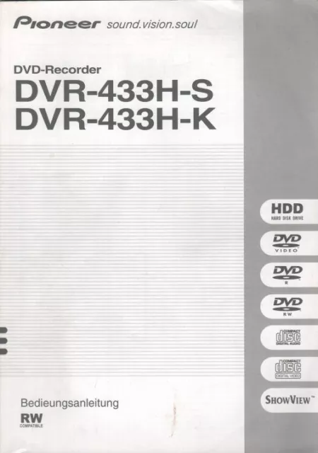 Pioneer DVR-433H-S und DVR-433H-K [Bedienungsanleitung] (gebraucht)