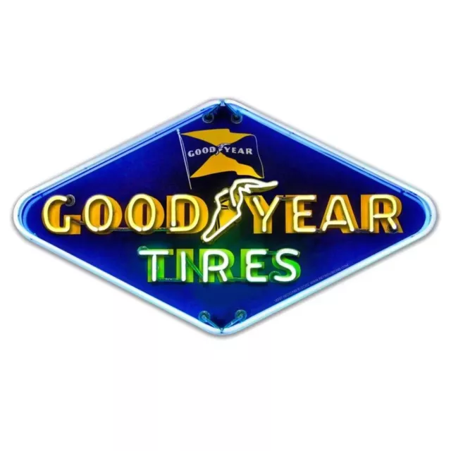 Good year goodyear dealer car tires faux vintage ad steel metal sign
