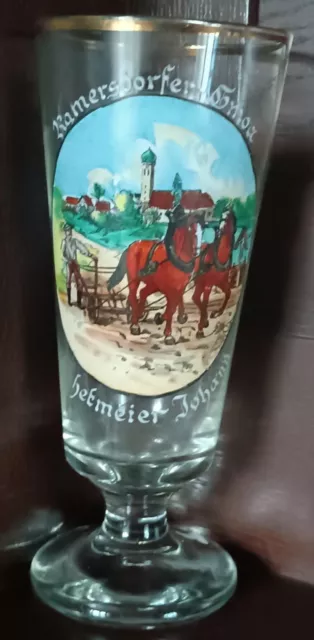 ANTIK/Zunftglas/Landwirt KAMMERSDORF 0.5L  EMAILLE Bierglas um 1900