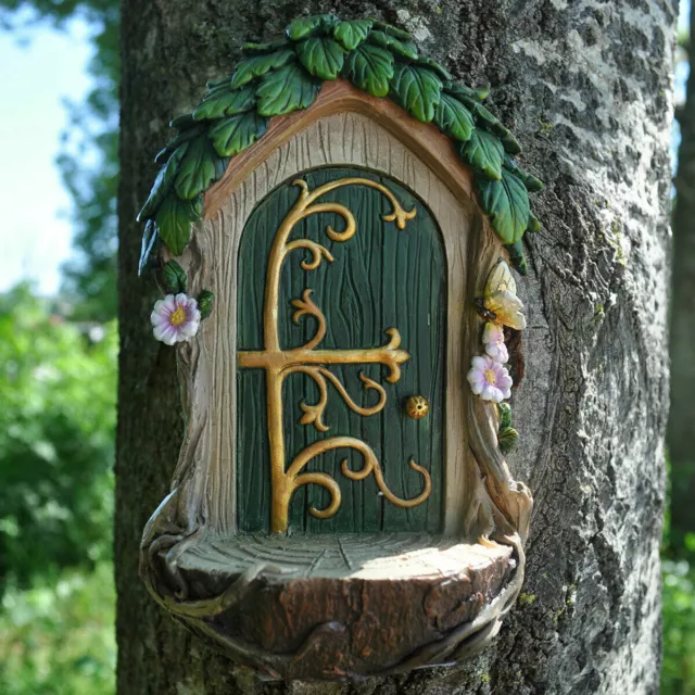 Garden Fairy Door With Landing Pad Outdoor Mythical Magical Faeries New & Boxed