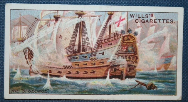 HMS ST GEORGE English Royal Navy Great Ship Vintage 1911 Card CD20 £4. ...