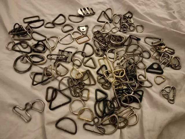 nearly 2 pounds - 1.5" metal buckles fasteners lot