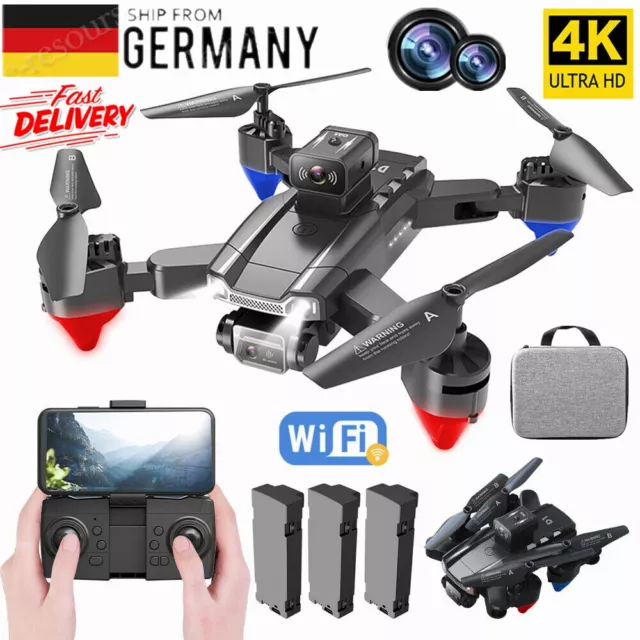 Faltbar WIFI FPV Drohne Mit 4K Kamera Mini Selfie Quadrocopter RC Drone +3 Akkus