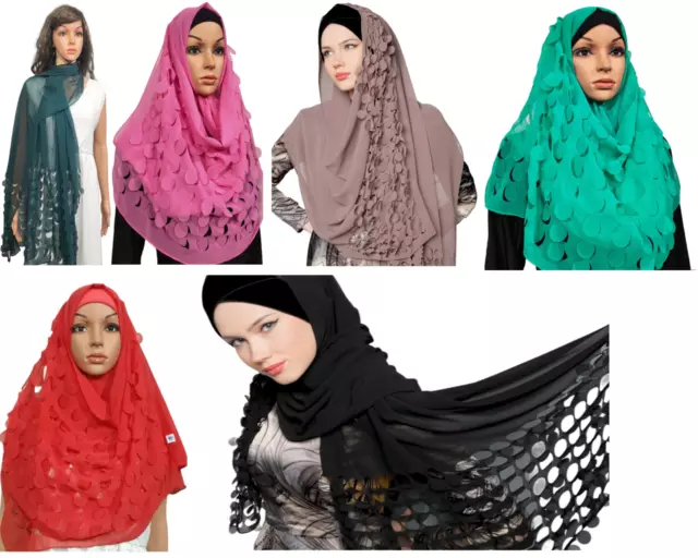 Sciarpa copricapo da lavoro con taglio Hijab all'ingrosso da 5 pezzi,...