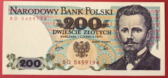 Poland - 200 Zlotych 1.6.1979 P#144b Uncirculated