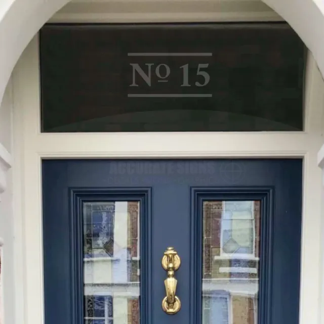 House Door Number Sticker for Window Fanlight Decal (02)